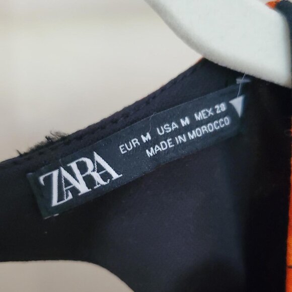Zara Black and Orange Floral Backless Dress - Picture 6 of 6